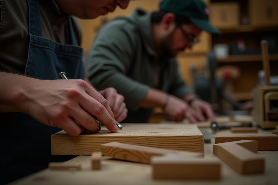 Artigiani al lavoro nel laboratorio di Bella Casa